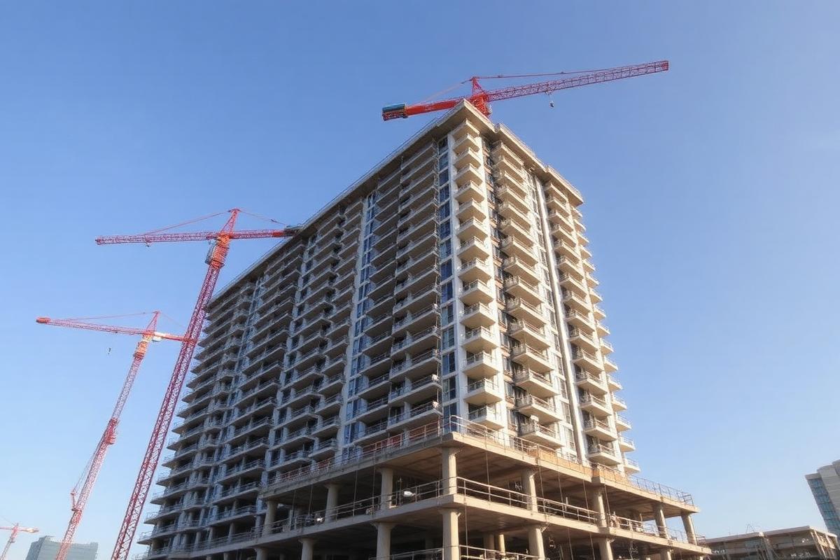 Edificio de obra nueva en construccion