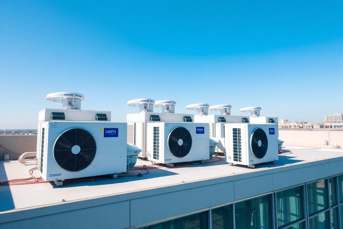 Unidades exteriores VRF en cubierta de edificio